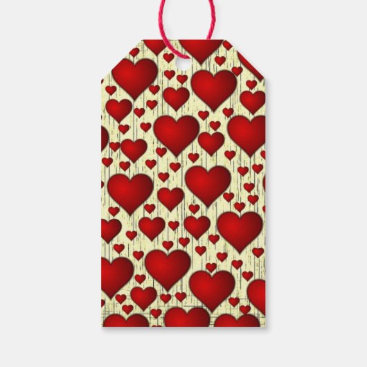 Helles Rotes Romantisches Herz Geschenkanhänger (Rückseite)