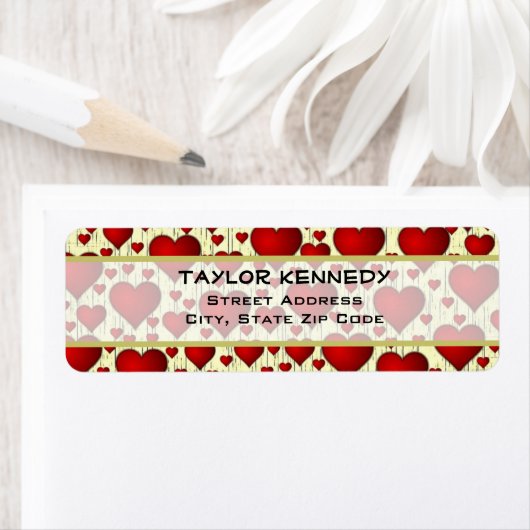 Helles rotes romantisches Herzmuster (Insitu)