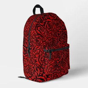 Helles rotes Rosenmuster Bedruckter Rucksack