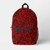 Helles rotes Rosenmuster Bedruckter Rucksack (Vorderseite)