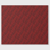 Helles rotes Rosenmuster Geschenkpapier (Flach)