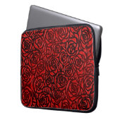 Helles rotes Rosenmuster Laptopschutzhülle (Vorderseite Links)