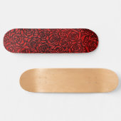 Helles rotes Rosenmuster Skateboard (Horizontal)