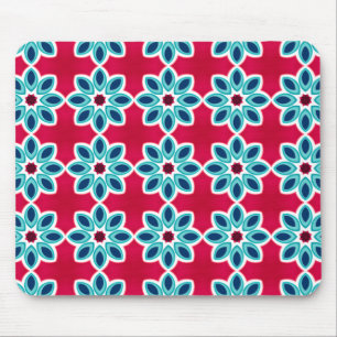 Helles, rotes und blaues, modernes geometrisches M Mousepad