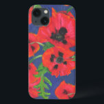 Helles, rotes und schwarz-orientalisches Muster Case-Mate iPhone Hülle<br><div class="desc">Ein stilvolles Case-Mate-Gehäuse zum Schutz Ihres iPad Air, mit einem schönen, kühnen Muster aus scharlachroten und schwarzen Orientalisch-Poppies auf tiefblauem Hintergrund. Als Teil der Posh & Painterly 'Oriental Poppies' Kollektion kann dieses Muster leicht angepasst werden, indem die Musterfliese für ein ganz anderes Aussehen angepasst wird. Es wird auch in jede...</div>