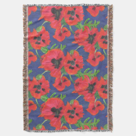 Helles, rotes und schwarz-orientalisches Muster Decke (Vorderseite Vertikal)