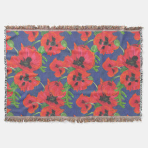 Helles, rotes und schwarz-orientalisches Muster Decke