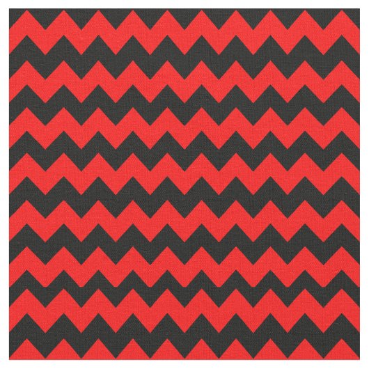 Helles rotes und schwarzes Zickzack Muster Stoff (Nahaufnahme)