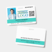 Helles Rotkehlchen-Ei-Logo-Foto-QR-Code-Mitarbeite Ausweis (Vorder- & Rückseite)