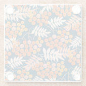 Helles Rowanberry Herbst Nahtloses Design Glasuntersetzer (Rückseite)