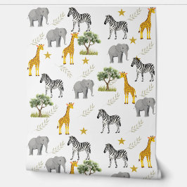 Helles Safari Kinderzimmer Wallpaper - Giraffen, Z Tapete