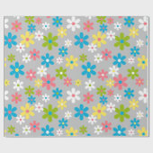 Helles, schlichtes, farbenfrohes, blumengeschmückt geschenkpapier (Flach)