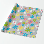 Helles, schlichtes, farbenfrohes, blumengeschmückt geschenkpapier (Ungerollt)