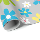Helles, schlichtes, farbenfrohes, blumengeschmückt geschenkpapier (Rolleneckpunkt)