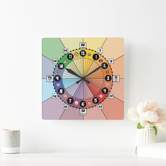 Helles Schulprogramm Uhr für Kinder (Platz) (Zuhause)