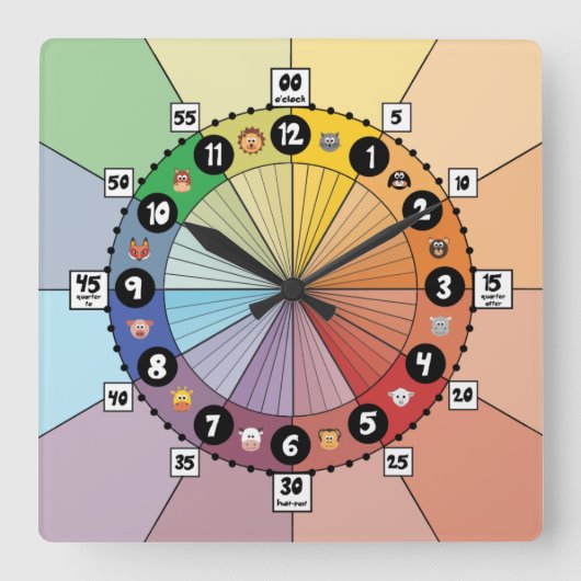 Helles Schulprogramm Uhr für Kinder (Platz) (Vorderseite)