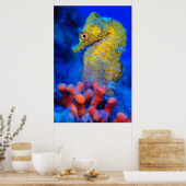 Helles Seepferd | Hippocampus Poster (Küche)