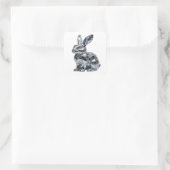 Helles silbernes abstraktes Geschenk-Sticker Quadratischer Aufkleber (Tasche)