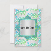 Helles Silver Green Ballon Save the Date Einladung (Vorderseite)