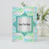 Helles Silver Green Ballon Save the Date Einladung (Stehend Vorderseite)