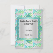 Helles Silver Green Ballon Save the Date Einladung (Rückseite)