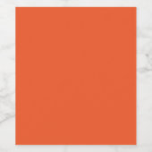 Helles Solid Orange Hintergrund Weinetikett (Einzelnes Label)