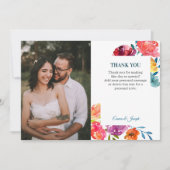 Helles Sommer farbenfrohe Foto Hochzeit "Danke! Save The Date (Vorderseite)