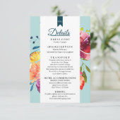 Helles Sommer farbenfrohe Hochzeitsdetails Einschl Begleitkarte (Stehend Vorderseite)