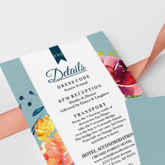 Helles Sommer farbenfrohe Hochzeitsdetails Einschl Begleitkarte