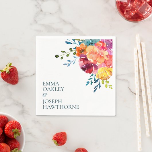 Helles Sommer farbenfrohe Hochzeitspapier Napkin Serviette (Beispiel)