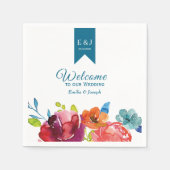 Helles Sommer farbenfrohe Hochzeitspapier Napkin Serviette (Vorderseite)