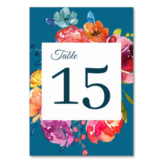 Helles Sommer Hochzeitsplatz Tischnummer Zeichen (Vorderseite)