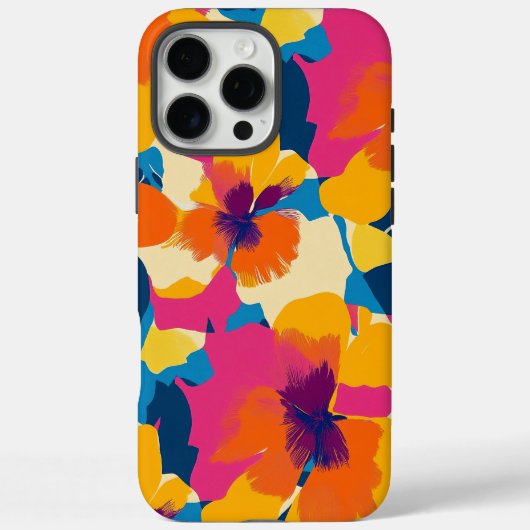 Helles Sommer Modernes Blumenmuster Case-Mate iPhone Hülle (Rückseite)