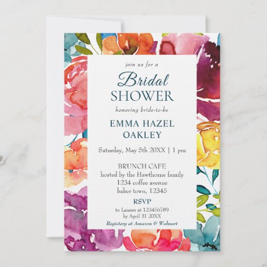 Helles Sommerfarbenfroh modernes Brautparty Einladung (Vorderseite)