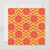 Helles Sommergrapefruit in Orangelb Zickzack Einladung (Rückseite)