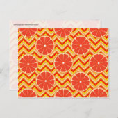 Helles Sommergrapefruit in Orangelb Zickzack Postkarte (Vorne/Hinten)