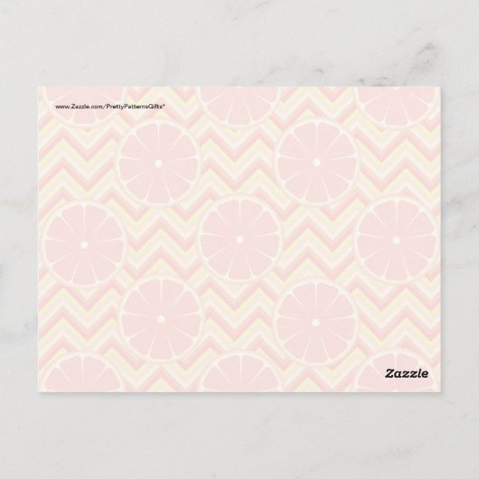 Helles Sommergrapefruit in Orangelb Zickzack Postkarte (Rückseite)