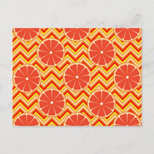Helles Sommergrapefruit in Orangelb Zickzack Postkarte (Vorderseite)