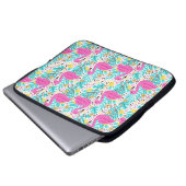 Helles Sommermuster mit Flamingo, Herz, Eis Laptopschutzhülle (Vorne Knopf)