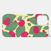 Helles Sommermuster mit Kirschen. Illustr Case-Mate iPhone Hülle (Rückseite (Horizontal))