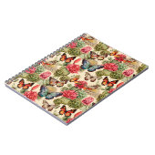 Helles Sommermuster mit Schmetterlingen und Kaktee Notizblock (Linke Seite)