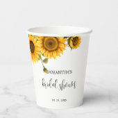 Helles Sonnenblumen Brautparty Pappbecher (Rückseite)