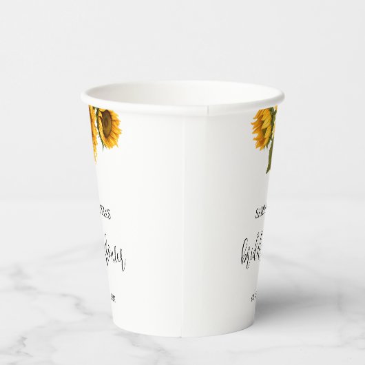Helles Sonnenblumen Brautparty Pappbecher (Rechts)