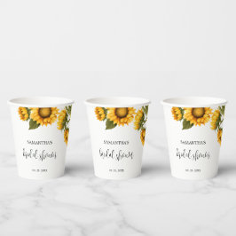 Helles Sonnenblumen Brautparty Pappbecher