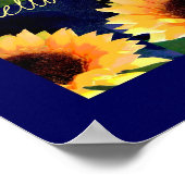 helles Sonnenblumenkunstposter mit hallo-sonniger  Poster (Ecke)