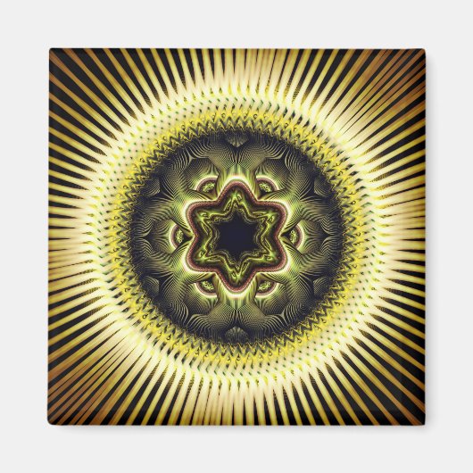 Helles, sonniges psychedelisches Muster Magnet (Vorne)