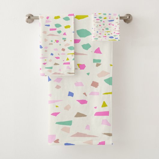 Helles, spielerisches Fragment Terrazzo Muster Badhandtuch Set (Insitu)