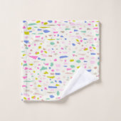 Helles, spielerisches Fragment Terrazzo Muster Badhandtuch Set (Waschlappen)