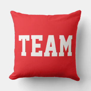 Helles sportliches Rot lustiges athletisches TEAM  Kissen