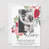 Helles Spring Floral Script Liebe Foto Hochzeit Einladung (Vorderseite)
